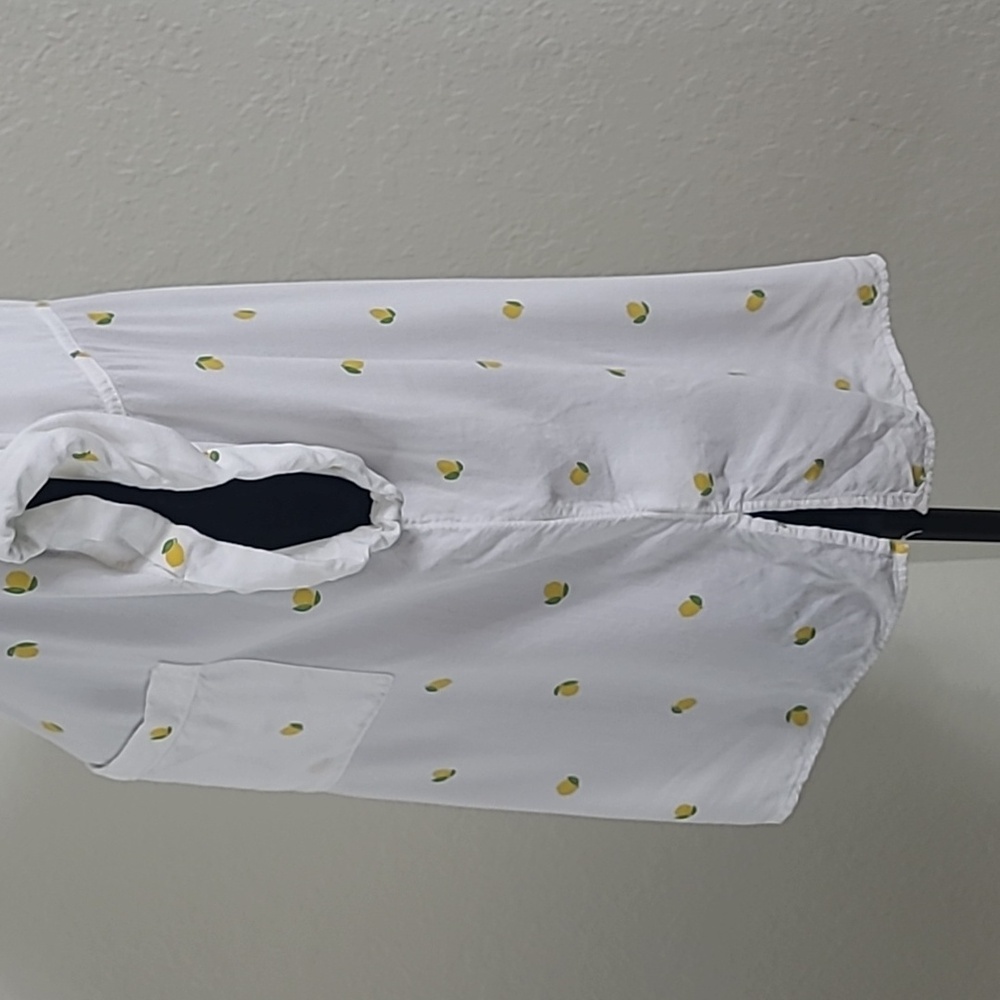 Style & Co. White Lemon Pattern Button-Down Shirt Size Large - Picture 4 of 8